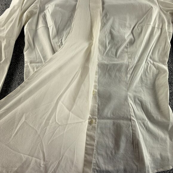 Brunello Cucinelli Women White Long Sleeve Button Up Shirt Large Cotton Blend - Picture 9 of 16